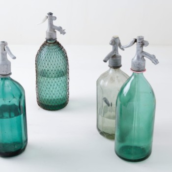 Vintage soda bottles, glassware, rent, decoration