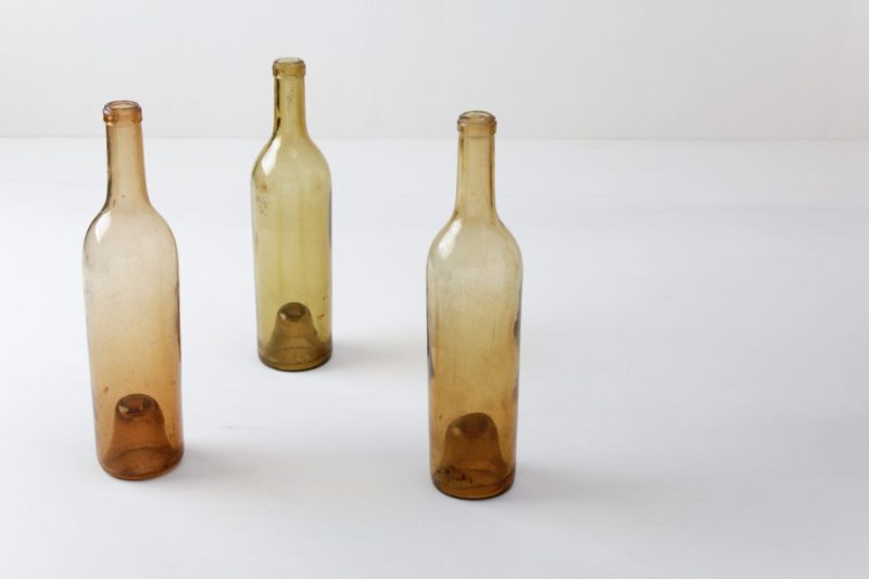 Vintage wine bottles, glassware, vases & wedding decoration