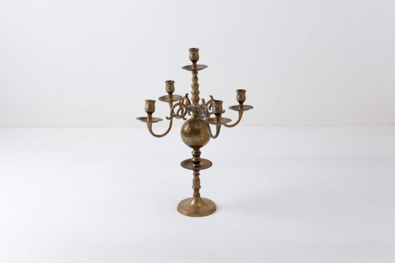 Large brass candlestick, rent, room decoration, wedding table