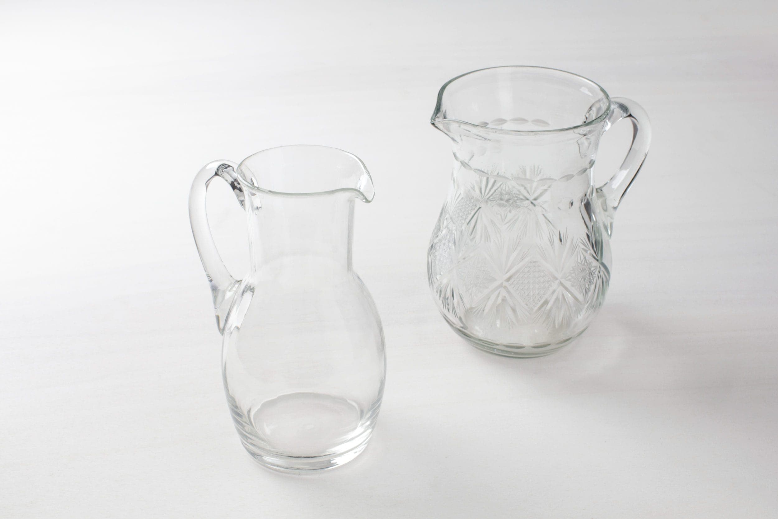Glaskrug, Glasvasen und Glasdekoration mieten