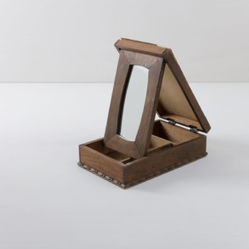 Vintage Holzschatulle, Spiegelbox, Messedekoration, Mieten