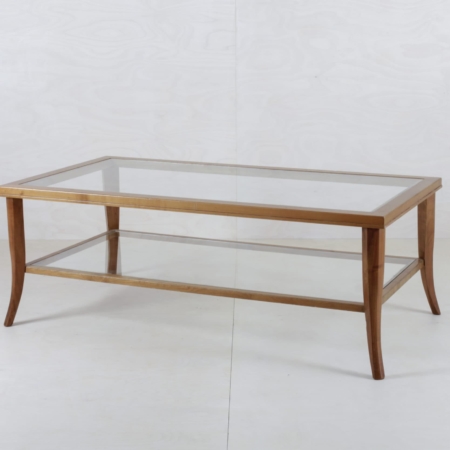 Coffee Table Anastasio Wood Glass | Coffee table Anastasio has a beautiful wooden frame and two large glass tops. The table offers plenty of space for a cosy get-together. | gotvintage Rental & Event Design