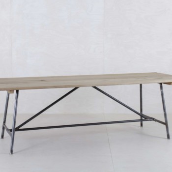 Rent a wooden folding table, almost like a beer table set, only much more beautiful.