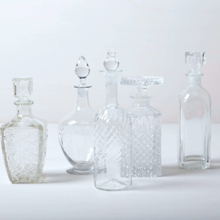 Vintage Likör- und Whiskeyflaschen, Kristallglas