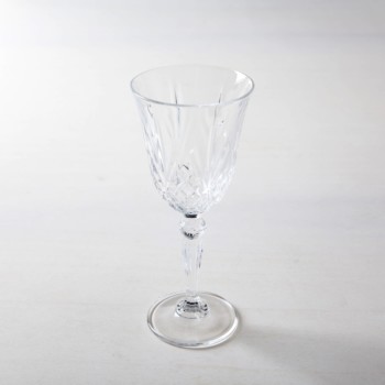 White wine glass retro style. Crystal glass.