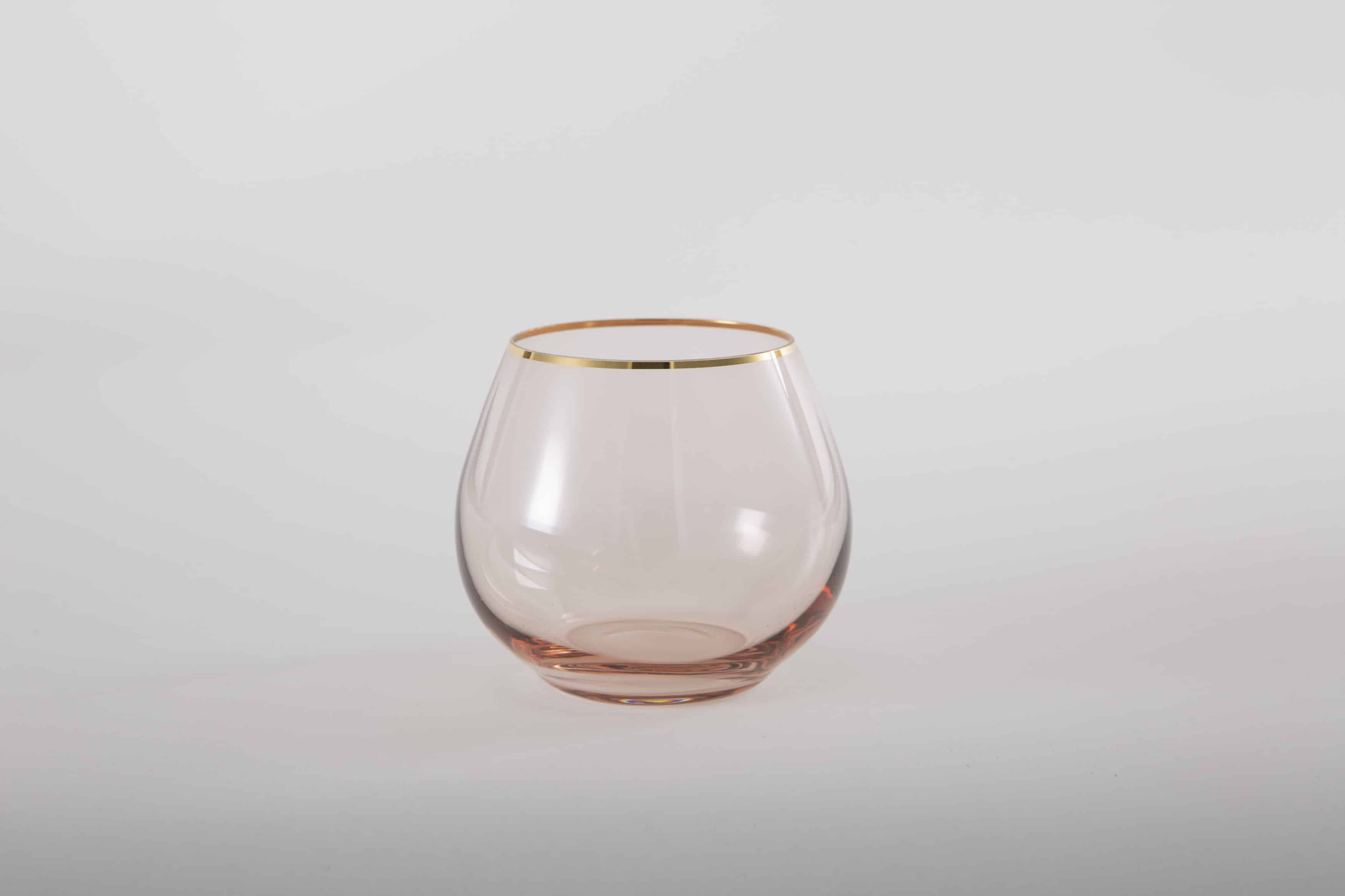 Miete rosa gefärbte Gläser, Glassware, Goldrand